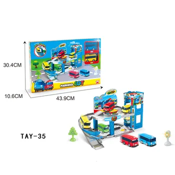 

Tayo the Little Bus TAY-35 PARKING LOT Bus Terminal Assemble Toys Puzzle Education Kids New Year Birthday Gift with 2 Tayo Buses