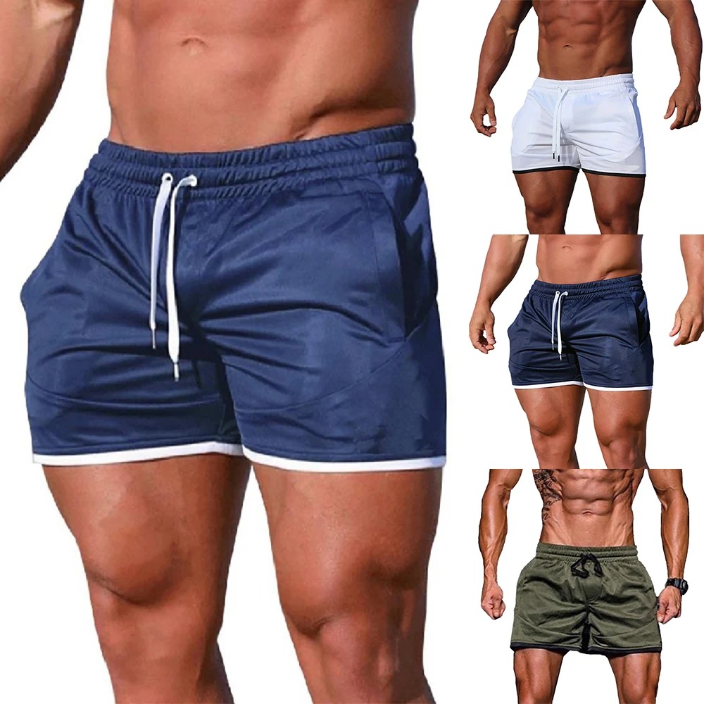 

2020 Summer Men Running Casual Breathable Sports Jogging Training Quick Dry Shorts Mens Gym Fitness Workout Pocket Shorts D30