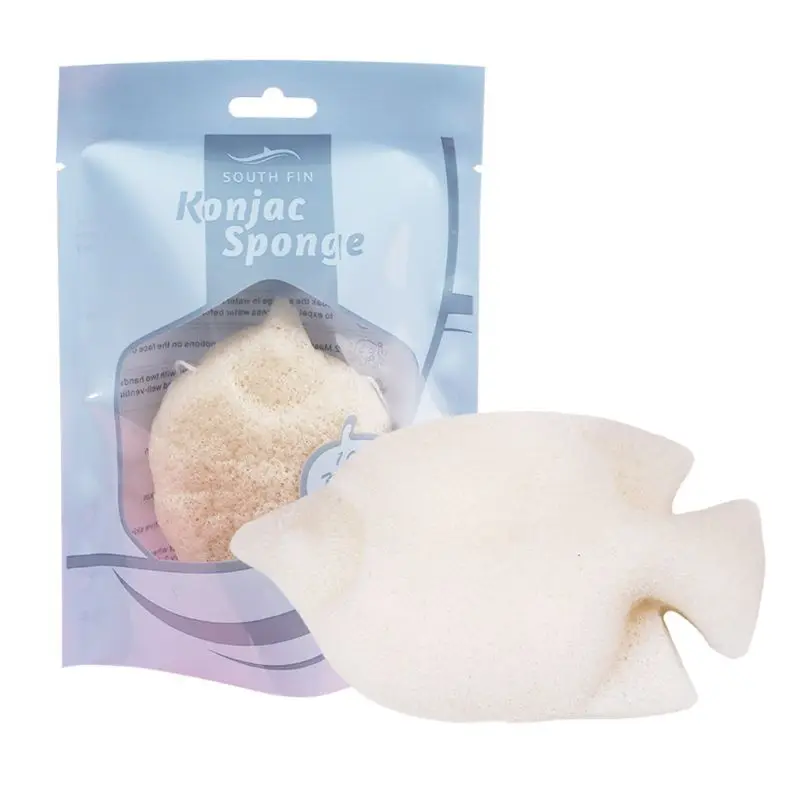Natural Konjac Sponge Cute Tropical Fish Shaped Facial Puff Face Wash Exfoliator Deep Cleansing Pad Beauty Makeup Tool - Цвет: A