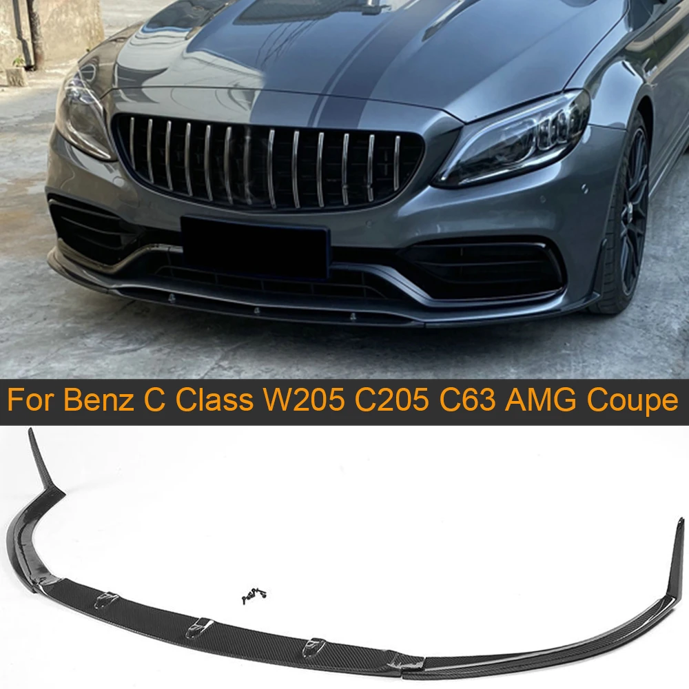 Carbon Fiber Car Front Bumper Lip For Mercedes Benz C Class C5 C63 Amg Coupe 2 Door 15 19 Front Lip Spoiler Protector Spoilers For Cars Spoiler Frontspoiler Lip Aliexpress