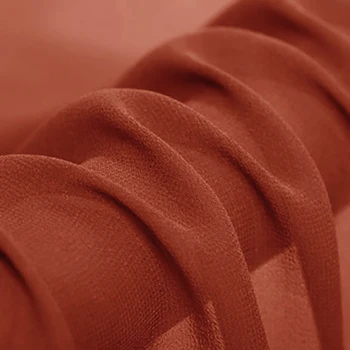 

SILK GEORGETTE 114cm width 8momme/100% Natural Pure Silk Fabric Textile Fabric Meter Rusty Red NO 18