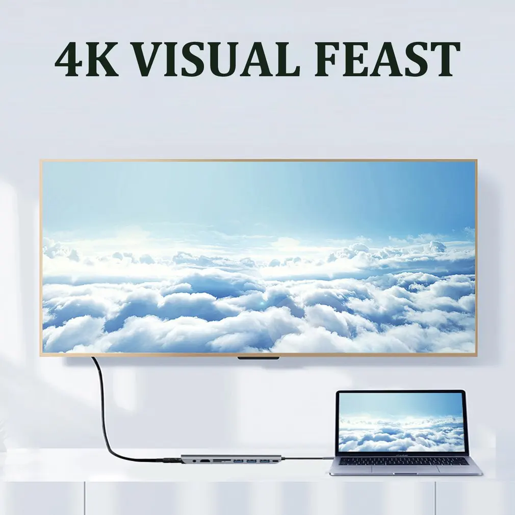 9 в 1 3 док-станция USB C концентратор type-c к HDMI+ VGA с аудио hd-конвертер адаптер для Macbook для samsung адаптер
