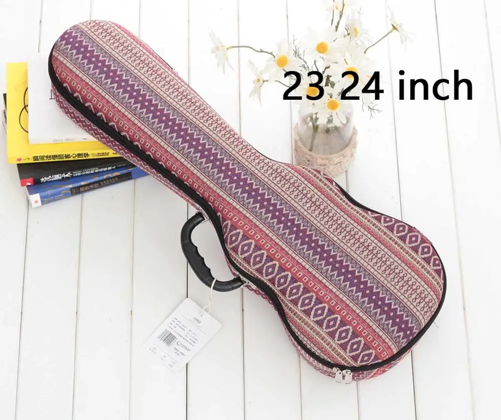 colorful 23 24 inch Укулеле жесткий футляр сумка легкая сопрано концертный тенор 21 23 26 дюймов Ukelele серый красный синий мини гитара аксессуары Gig - Цвет: colorful 23 24 inch