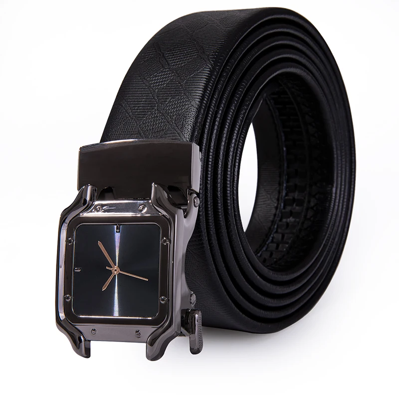Новинка, дизайнерские мужские ремни для часов, черные, модные, с автоматической пряжкой, из натуральной воловьей кожи, ремень для джинсов, брюк, длина 160 см