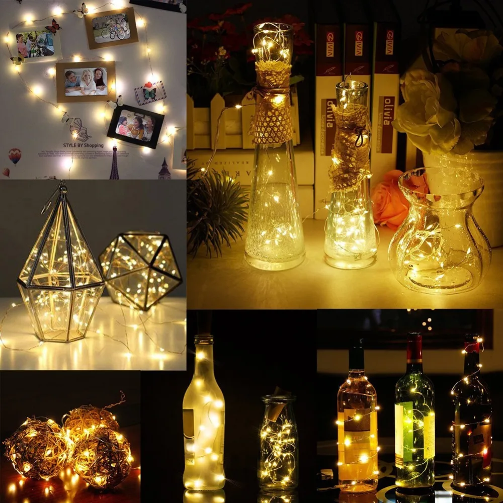 10PCS Solar Wine Bottle Lights 20 LED Solar Cork String Light Copper Wire Fairy Light for Holiday Christmas Party Wedding Decor outdoor solar spot lights