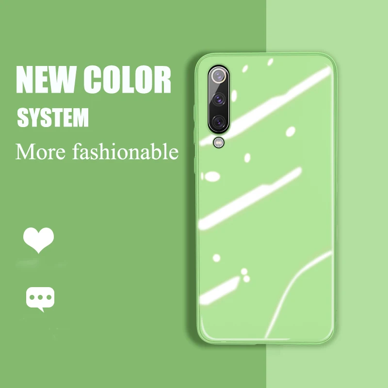 Противоударный чехол из жидкого закаленного стекла для Xiaomi mi A3 8 9 Lite SE 9t CC9 CC9e Red mi Note 8 7 K20 Pro, силиконовый чехол с мягкой рамкой