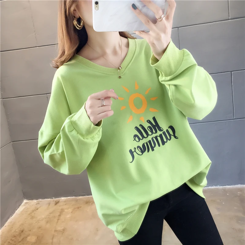 Большие размеры, уличная одежда sudaderas mujer,, негабаритная Женская одежда, милый свитер, kawaii, с надписями, Флисовые женские, K0310