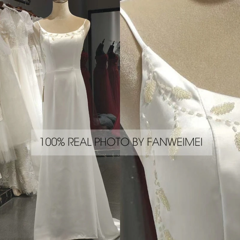 

Женское свадебное платье FANWEIMEI #3084, атласное свадебное платье с бисером, 100%