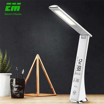 

5W LED light dimming touch skin texture reading light with alarm clock black creative business table led lamp table lamp ZZD0021