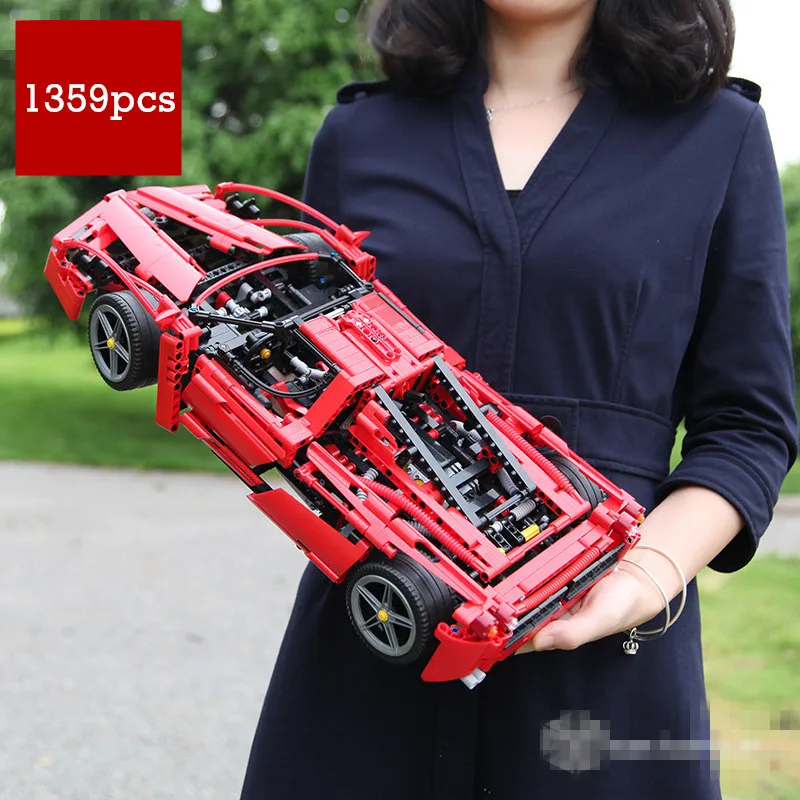 

1359pcs Sport Car Model For Ferrared Enzo 1:10 Scale Fit 8653 Technic Legoings Building Blocks Bricks Toys For Children