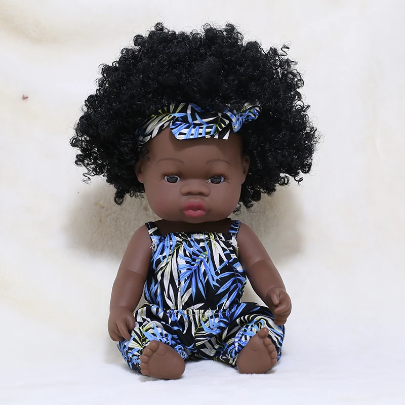 35CM American Reborn Black Baby Doll Bath Play Full Silicone Vinyl Baby Dolls Lifelike Newborn Baby Doll Toy Girl Christmas Gift 11