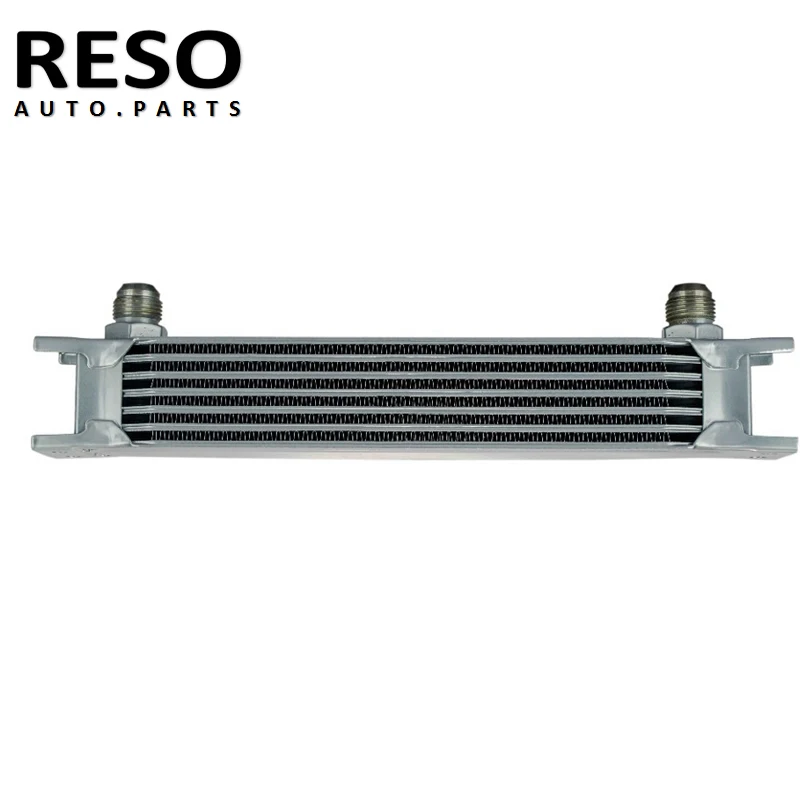 RESO-7 строк AN-10 стиль Silver Fox/черный Алюминий универсальный радиатор трансмиссионного масла двигателя - Color: Silver