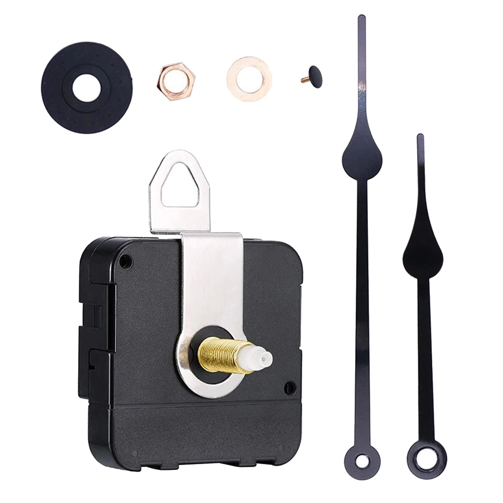 Replacement Clock Movements with Hook 2 Clock Hands Long Shaft Repair Parts for Wall Clock Metal Wall Clock Accessories
