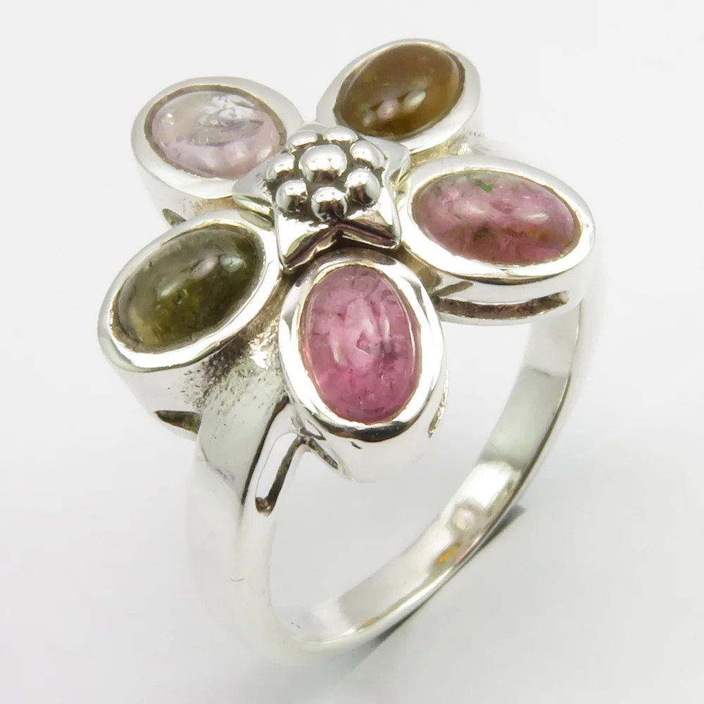 

TOURMALINE Finger Ring Sz 7.25 Women's Jewelry Solid Silver