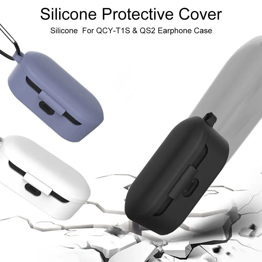 

Silicone Protective Case for QCY T1S Wireless Headset Protector Case for QCY-T1S&QS2 Earphone Storage Box Accessories