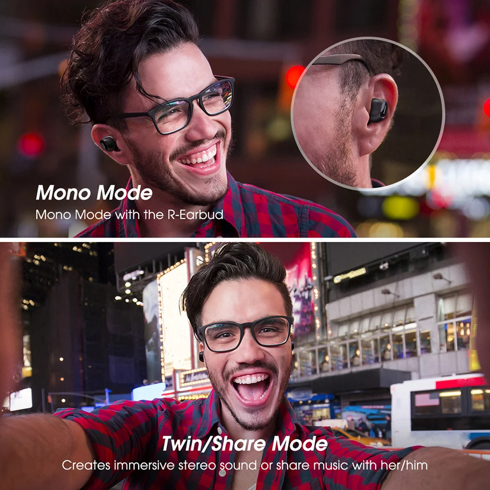 Mpow T5 TWS Bluetooth 5.0 Наушники 3D Стерео Беспроводные наушники Handsfree Мини AptX IPX7