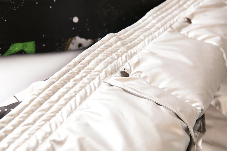 Svoryxiu дизайнерские высококачественные зимние белые куртки-пуховики на утином пуху, женские длинные теплые куртки с принтом звездного неба и ангела, верхняя одежда