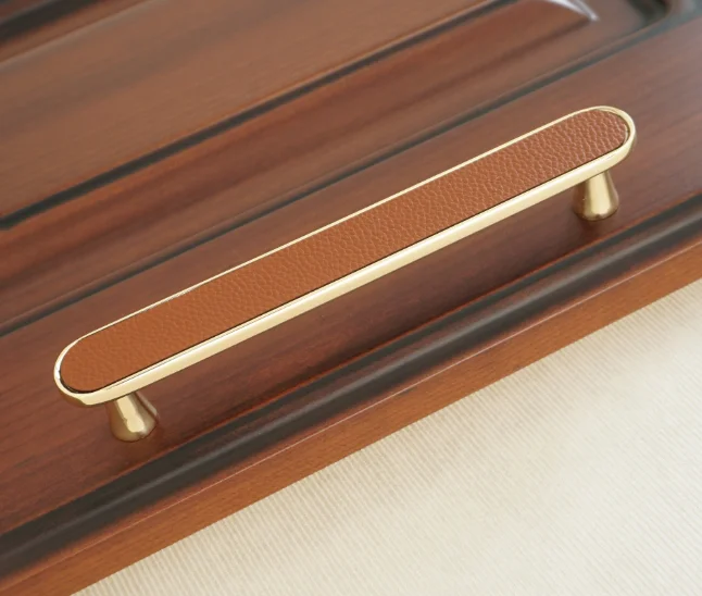 large handle 3,7" 5" мебельные ручки для шкафа, металлические красные кожаные ручки для двери, ручки для шкафа, круглые ручки для шкафа, фурнитура - Цвет: large handle