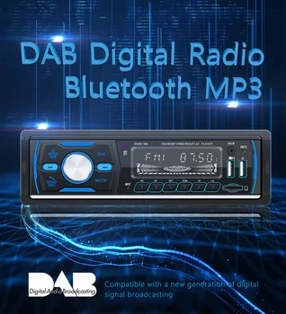 

DAB Car Radio 1 Din MP3 Car Audio Player Bluetooth5.0 Handsfree Remote Control USB TF AUX Stereo System Head Unit
