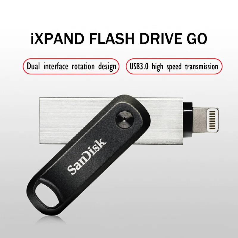 Genuine SanDisk USB Flash Drive Metal iXPAND FLASH DRIVE GO 128GB 256GB pendrive Dual OTG USB 3.0 Pen Drive for iPhone PC