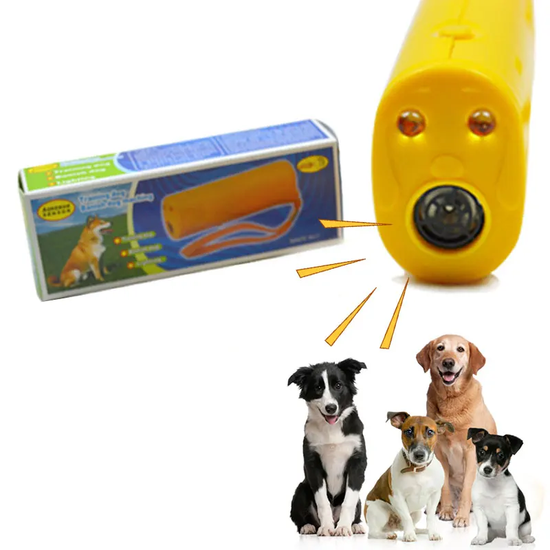 

Trainer LED Ultrasonic 3 in 1 1PC Black Repeller Anti Barking Stop Bark Training Device Yellow Pet Dog