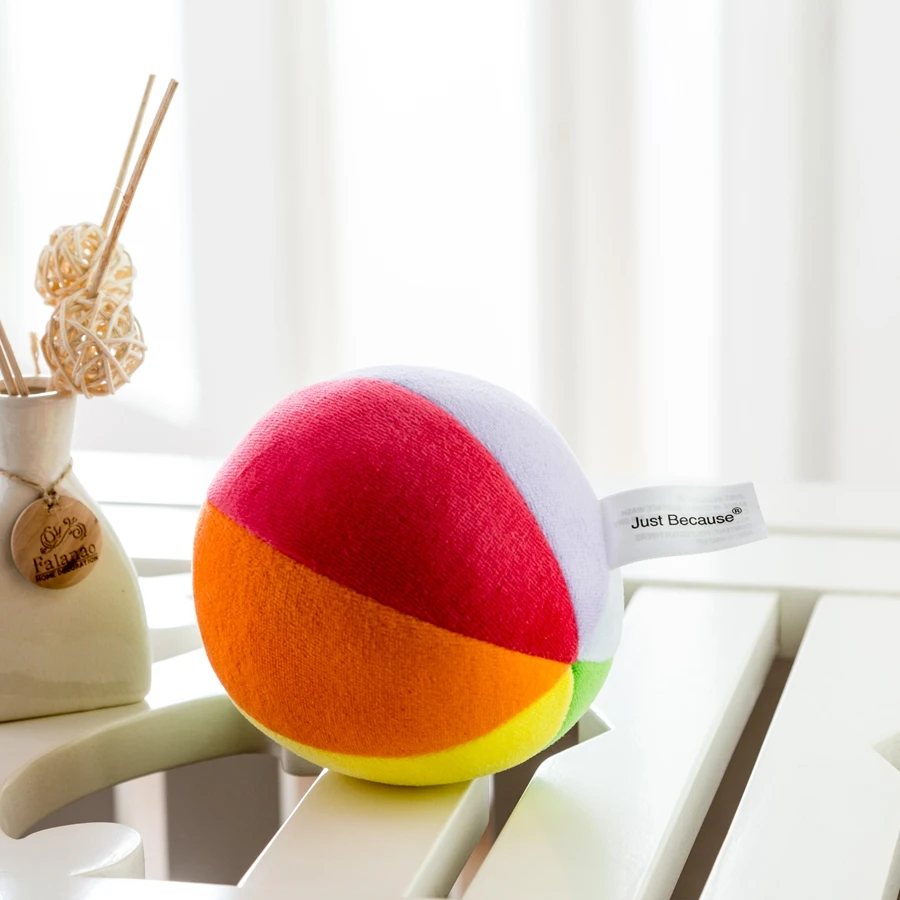 Stuffed Plush Toy for Baby, Large Colorful Ball with Bell, Learning and Education, - 3