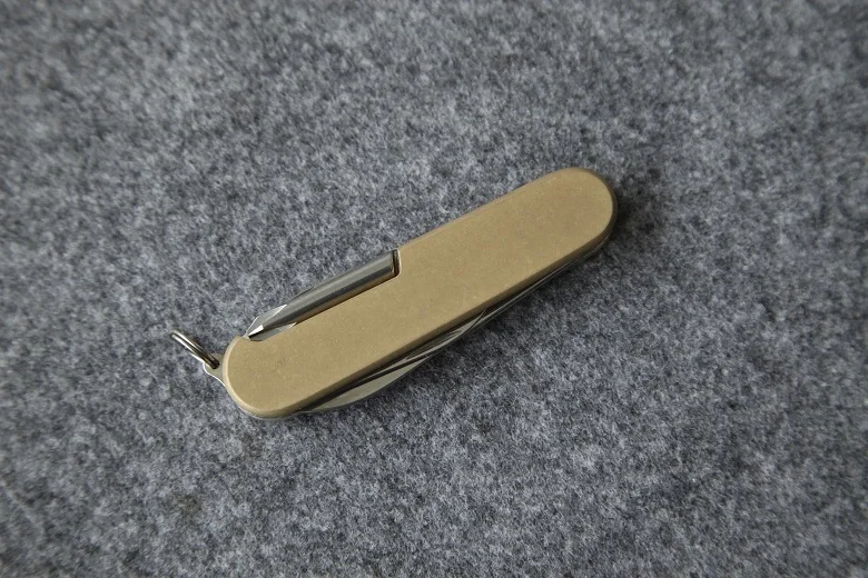 Feito sob Encomenda de Bronze Lidar com Escala Faca do Exército mm para Victorinox Swiss Faça Você Mesmo Mod 84 3 Feito sob encomenda de bronze lidar com
