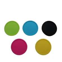 Silicone cup mat high temperature resistant, round, non-slip cup mat waterproof and oil-proof, pure color silicone cup mat