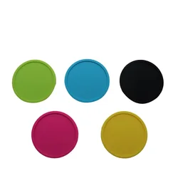 Silicone cup mat high temperature resistant, round, non-slip cup mat waterproof and oil-proof, pure color silicone cup mat