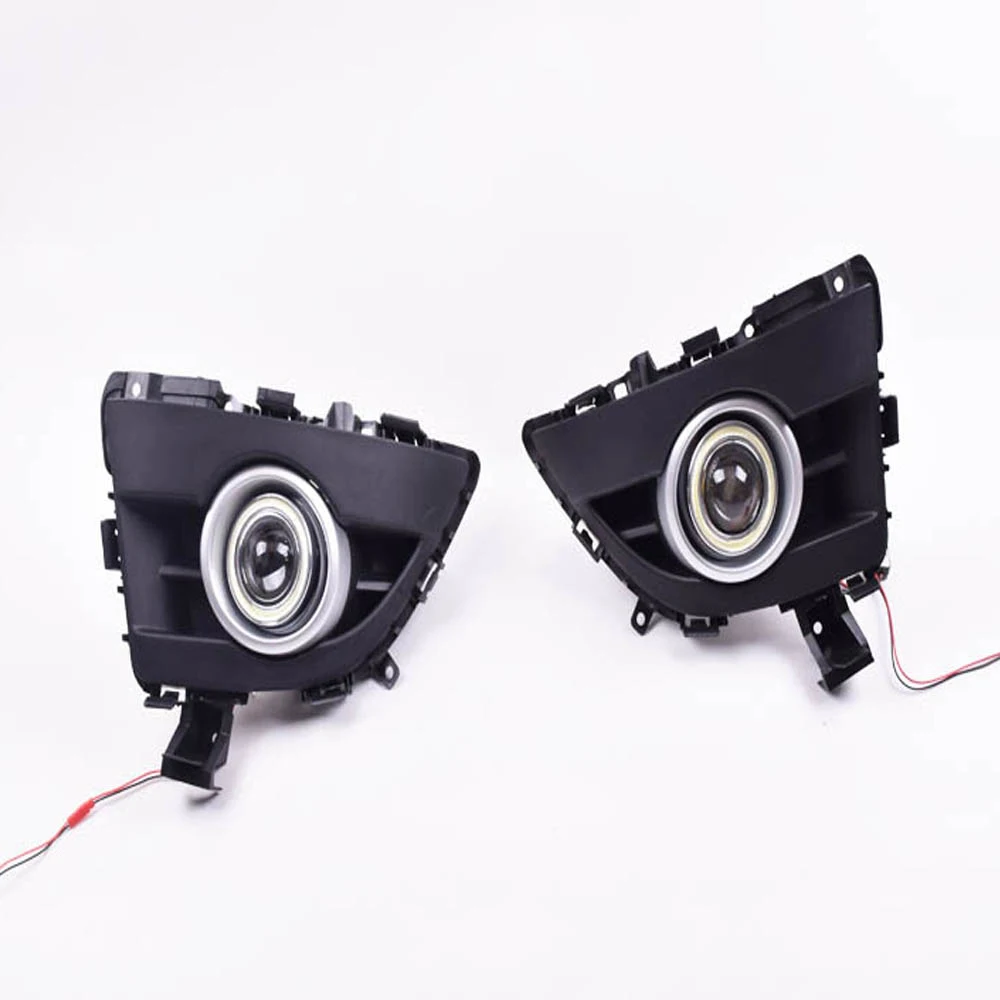 Angel Eye для Mazda 5 2008-2010 DRL Светодиодный дневной ходовой светильник, галогенный противотуманный светильник, объектив проектора и чехол для противотуманной фары