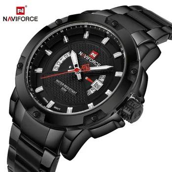 

Men Watches Top Luxury Brand NAVIFORCE Men Full Steel Watches Quartz Watch Analog Waterproof Sports Army Military WristWatch