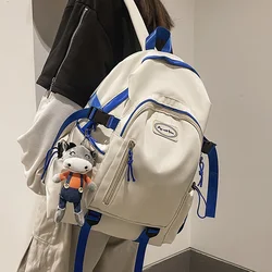 2021 New Contrast Color Women's Backpack Fashion Waterproof And Anti-Theft Nylon Travel Backpack Laptop Bag Teen Schoolgirl  Bag