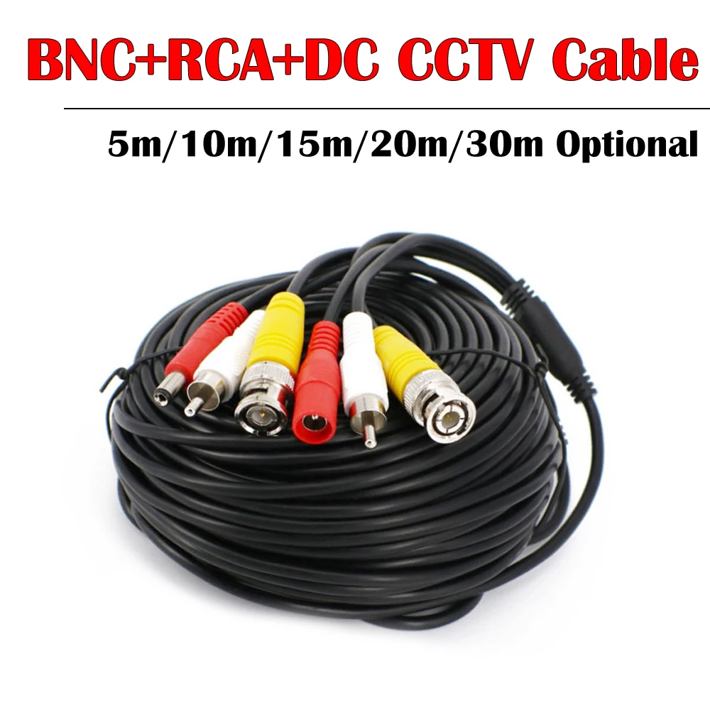 NEOCoolcam BNC Cable CCTV coaxial/5/10/15/20/30M cámara de seguridad potencia de Audio BNC Cable para la cámara AHD CVI CCTV sistema DVR