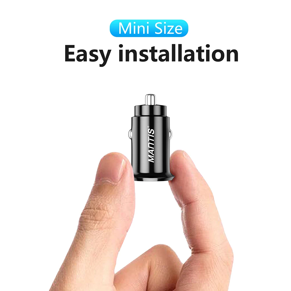 MANTIS мини USB Автомобильное зарядное устройство Quick Charge 3,0 Автомобильное зарядное устройство для iPhone samsung Xiaomi QC3.0 Быстрая зарядка для мобильного телефона