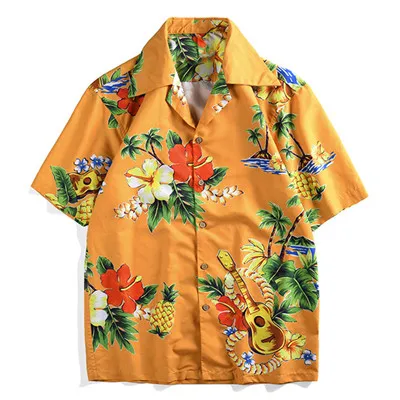 Гавайская рубашка с попугаем, короткий рукав, Ретро стиль, Повседневная рубашка с цветочным принтом, 1950 s, 60 s, Мужская Уличная, Гавайские пляжные рубашки, мужские рубашки harujku s - Цвет: 11