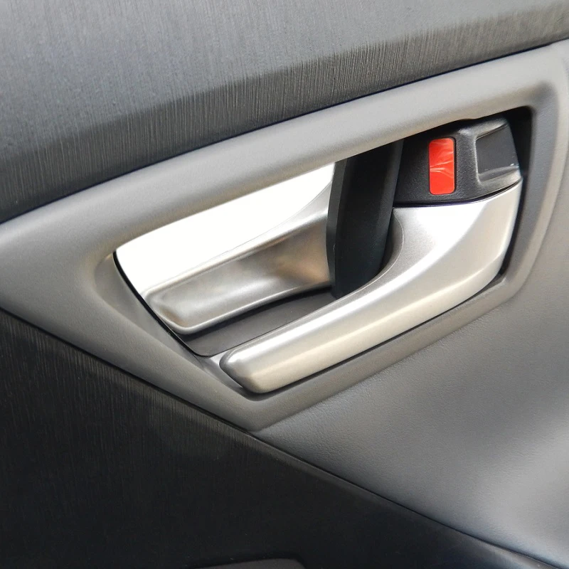 Car Inner Door Bowl Covers Trims Carbon fiber grain Stainless Steel For Toyota Prius 30 car interior Accessories car door covers trims