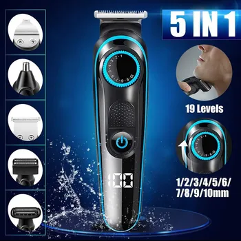 

5 In 1 Multifunctional Hair Clipper USB Rrechargeable Razor Electric Shaver Generation Clipper Men Professional Beard Trimmer