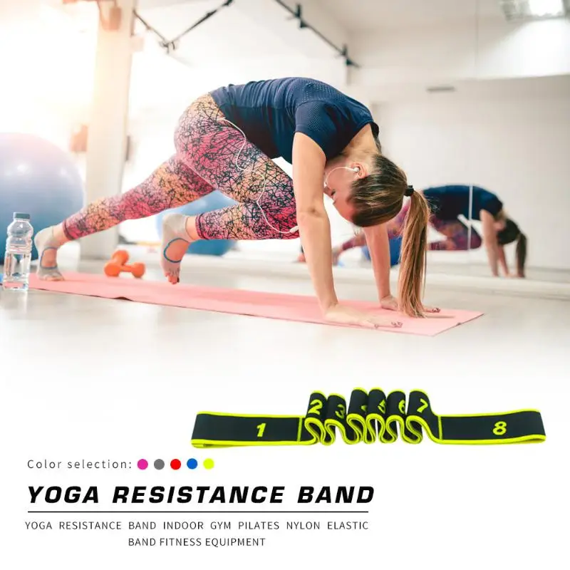 Yoga Pull Strap Belt Polyester Latex Elastic Latin Dance Stretching Band Loop Yoga Pilates Gym Fitness Exercise Resistance Bands