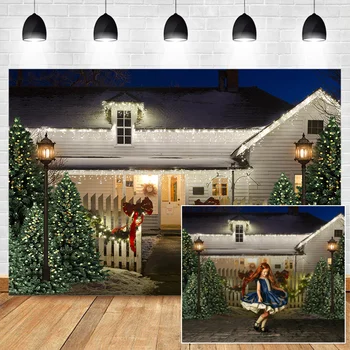 

Christmas Backdrop Winter Snow Photographic Studio Photo Backgrounds ChristmasTree Light Photocall Background Photo Studio