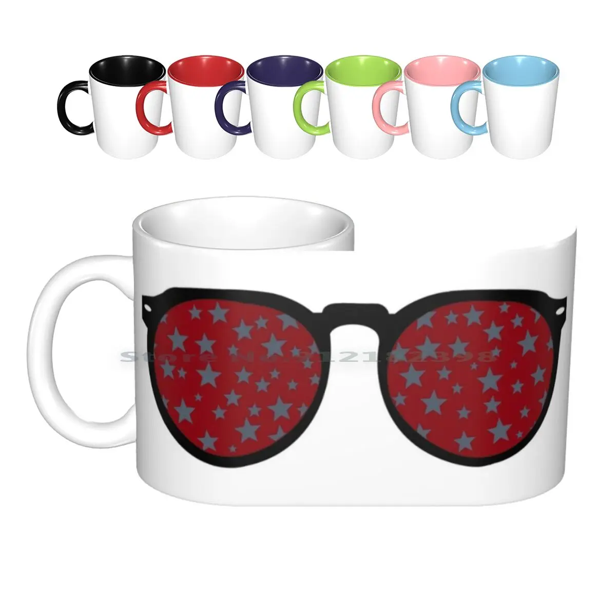 Occhiali Da Sole Stella Rossa E Grigia Tazze In Ceramica Tazze Da Caffè Tazza Da Tè Al Latte Colgate University Colgate Bianco Grigio Grigio Raider Ra