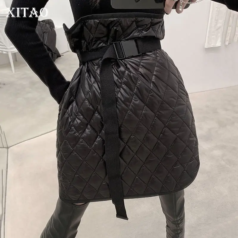 XITAO индивидуальная клетчатая юбка Уличная мини-юбка с высокой талией модные вечерние юбки для ночного клуба Черная Женская одежда Весна GCC3201