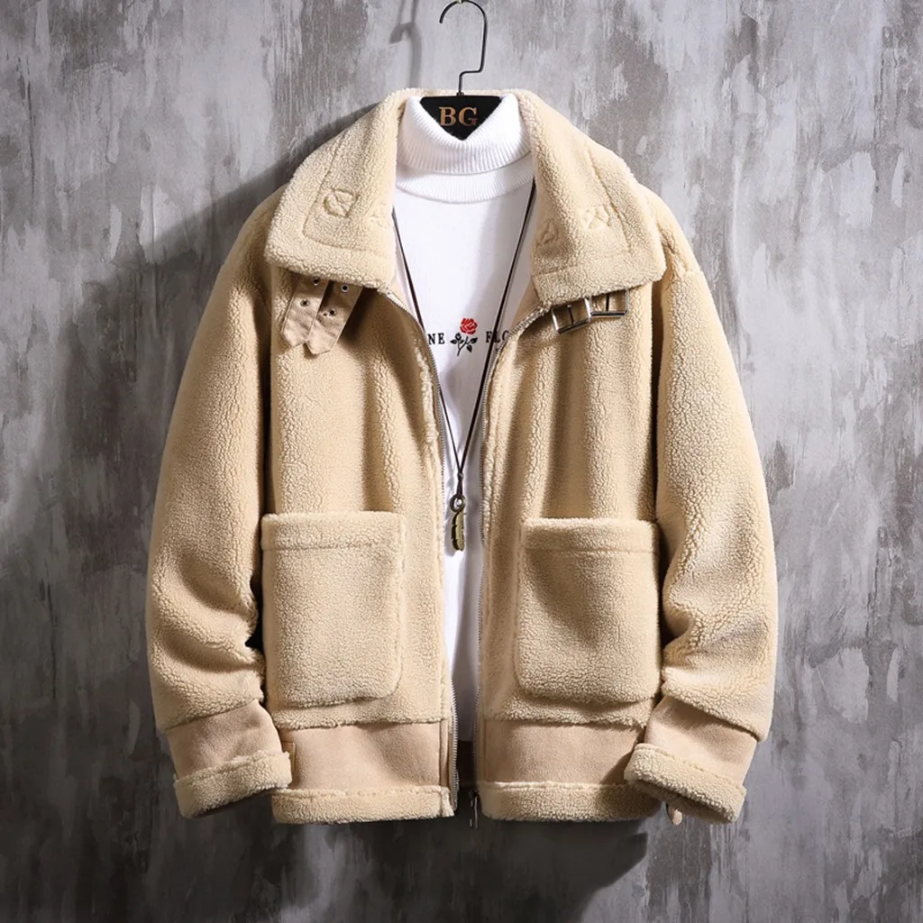 

New Style For Men In Autumn And Winter Solid Lapel Plus Lambswood Coat Deerskin Warm Lambskin Coat Leather Coat 10.30