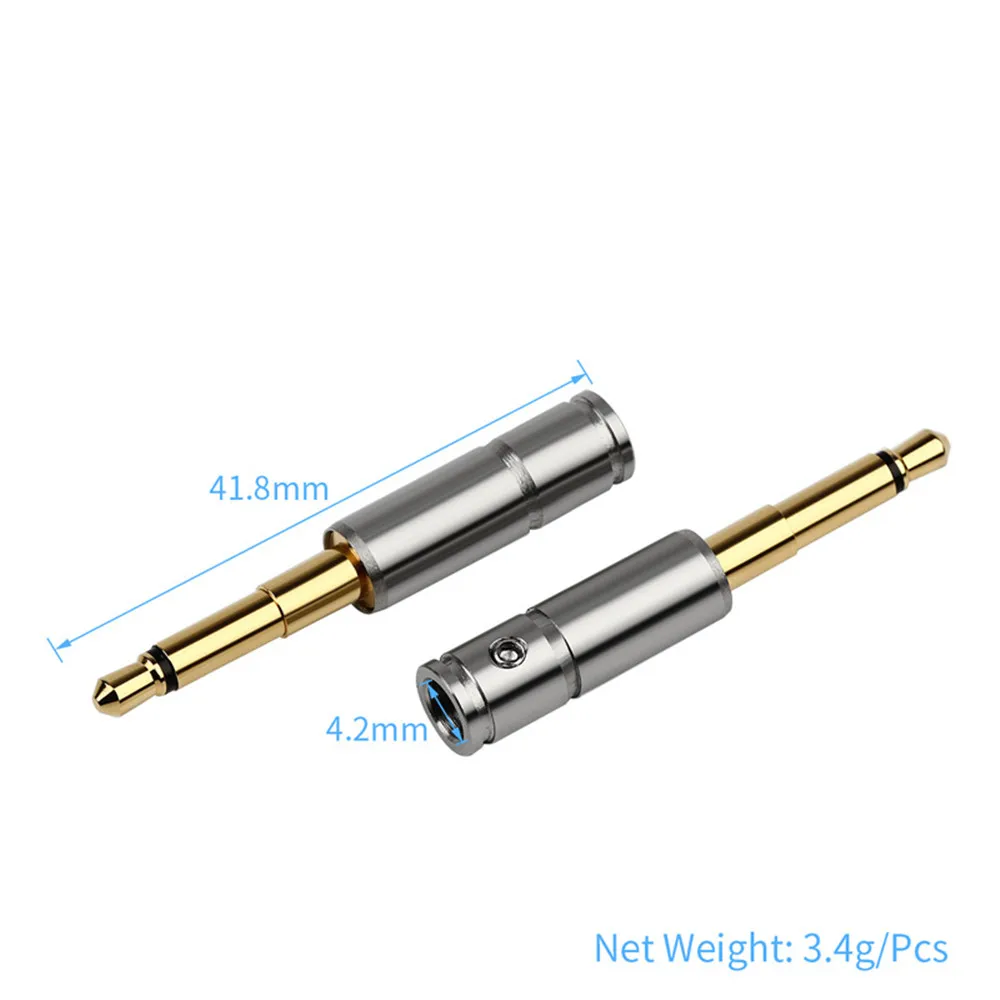 3 5mm Audio Jack For MM400 Earphone Plug Stainless Steel Shell Gold Plated Solder Headphone Jack Adapter DIY Silver