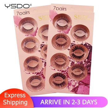 

7 pairs mink eyelashes lashes maquillaje false eyelashes volume lashes cilios plastic cotton stalk eyelash extension faux lashes