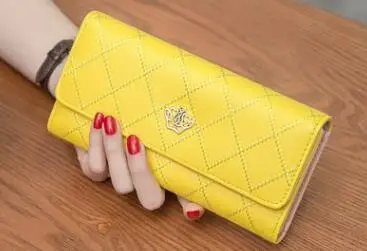 Style 1 Модный тонкий кошелек с ромбовидным узором для женщин и девочек, Длинный кошелек с металлическими сердечками, подарок - Цвет: Style 1