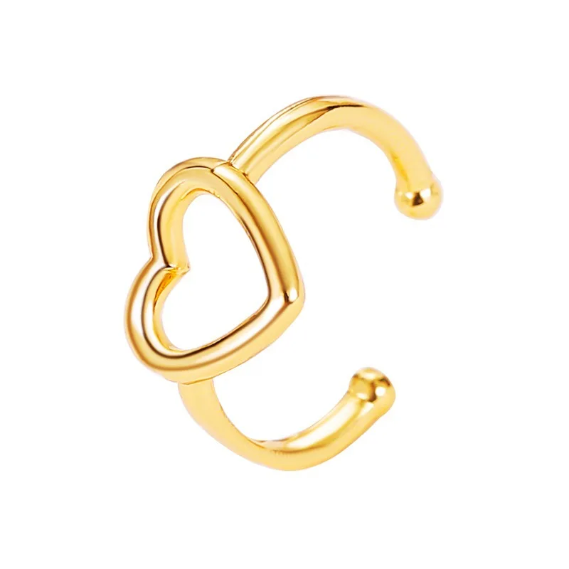 Hollow Heart Clip Earrings For Women Earing Without Hole Jewelry Fake Earrings Single Ear Bone Clip Earings Ear Cuffs ear clip earrings,clip earrings,ear clip