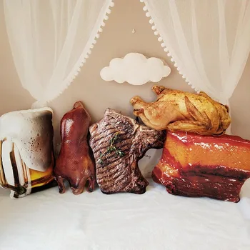 

Simulation Braised Pork Big Pillow Flow Oil Roast Duck Chicken Steak Funny