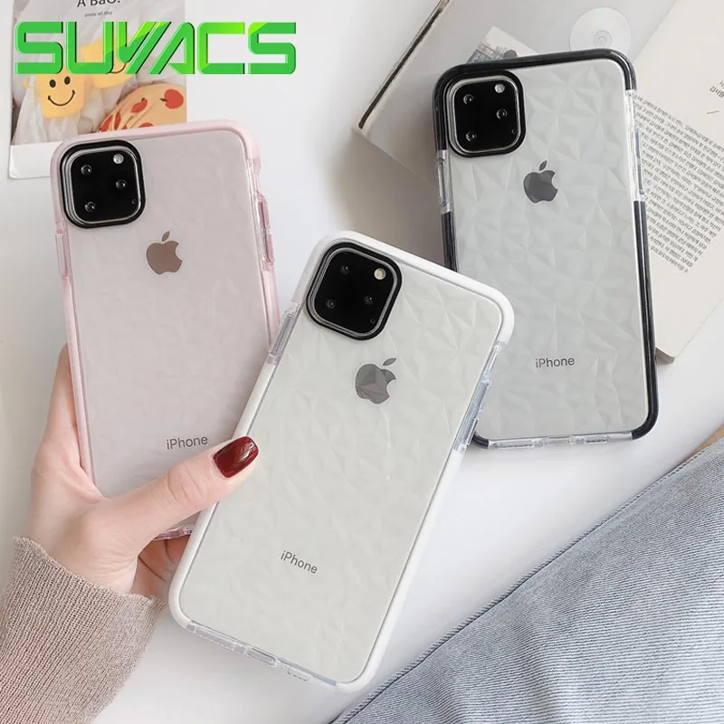 

SUYACS Shockproof Transparent Case For iPhone 11 Pro Max XR XS Max 6 6S 7 8 Plus X Full Body Protective Soft Phone Back Cover