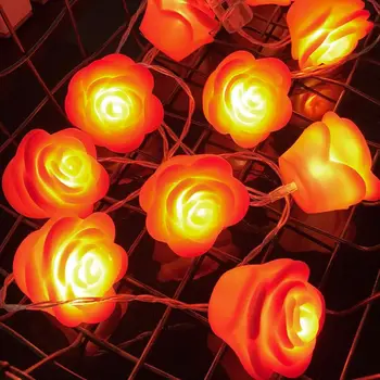 

HNGCHOIGE 10 LEDs Rose String Light Silicone Stimulation Flower Home Party Wedding Decor