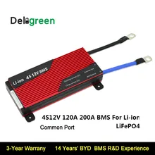 Deligreen 4S 120A 200A 12V PCM/PCB/BMS для 3,2 V LiFePO4 3,7 V LiNCM аккумулятор литий-ионный аккумулятор Защитная плата